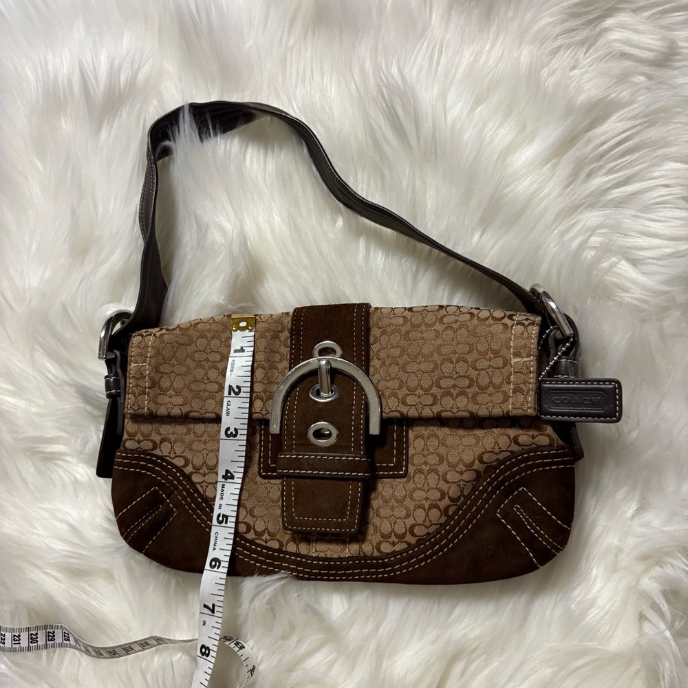 Y2K Vintage Brown Buckle Coach Shoulder Purse - Picture 7 of 10